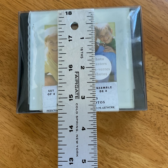 🛑🎁NWT Hallmark Photo 4 Coasters Personalize Artwork Father Grandparent - Picture 7 of 8